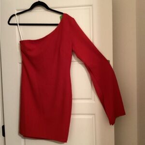 Elegant Red One-Shoulder Mini Dress